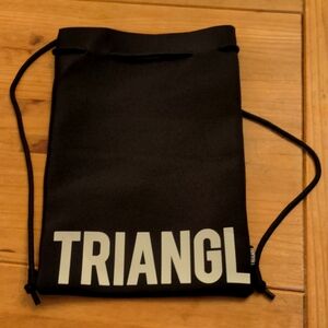 Triangl Black Neoprene Drawstring Bag w/White Logo